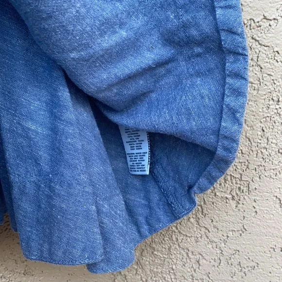 Kimichi Blue Chambray Spaghetti Strap Dress with Pockets L - Picture 5 of 11